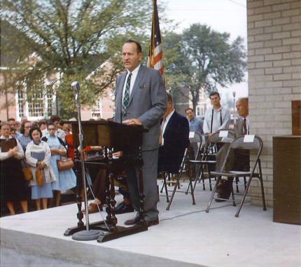 President speaking at time capsule ceremony