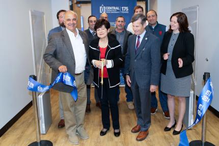 President Toro and her team cut the ceremonial ribbon to the Library Annex.