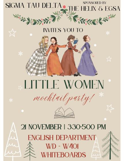 English Department - Little Women Mocktail Party Flyer