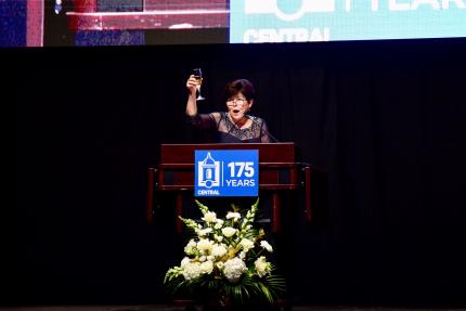 President Zulma R. Toro at gala podium