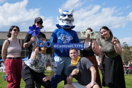 Students at Central's 175th anniversary Backyard BBQ