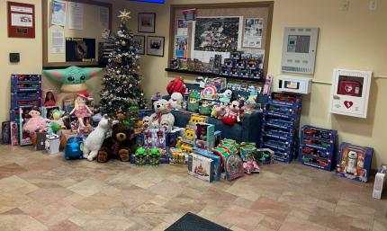 Collected Toys in Police Department lobby 