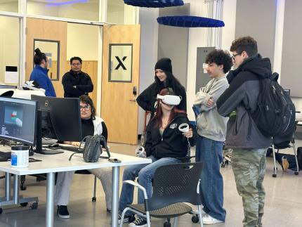 Students from Wilcox Tech in the Central VR lab