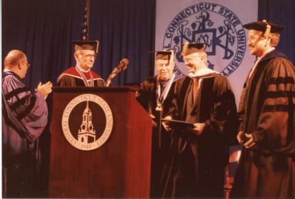 Jimmy Carter receives an honorary degree from Central.