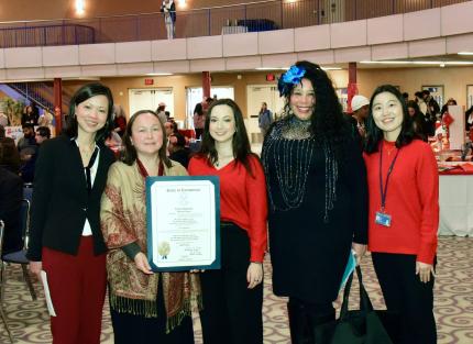 Group with proclamation from city 