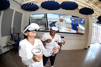 Nursing students using VR