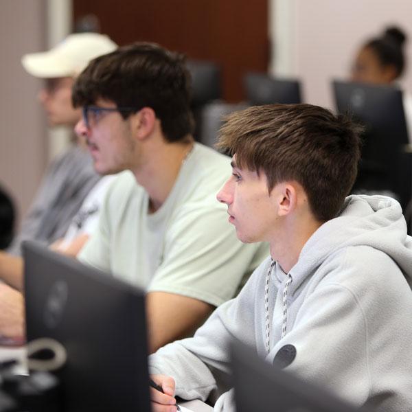 Students in classroom on computers