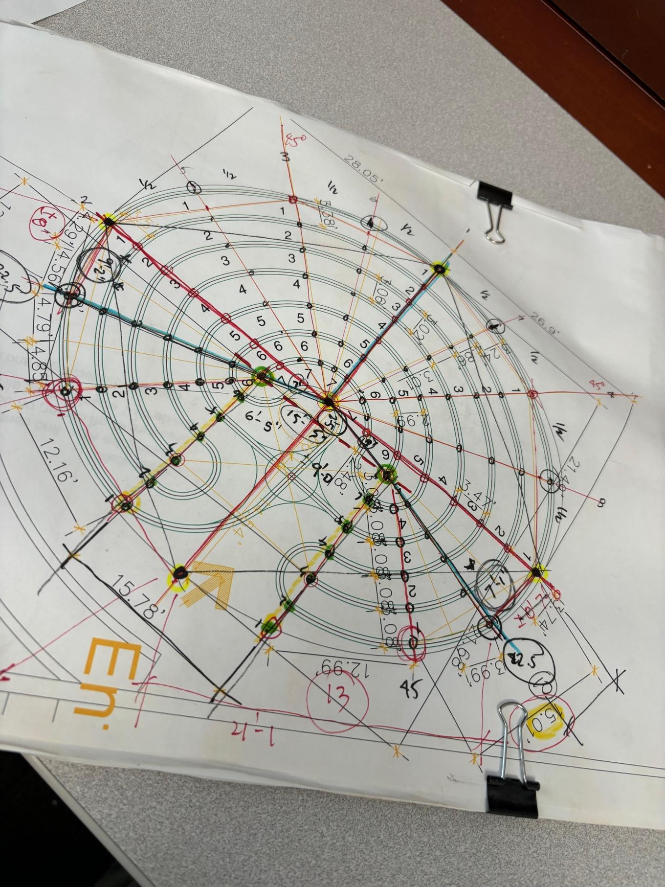 Detailed layout sketch of the labyrinth 