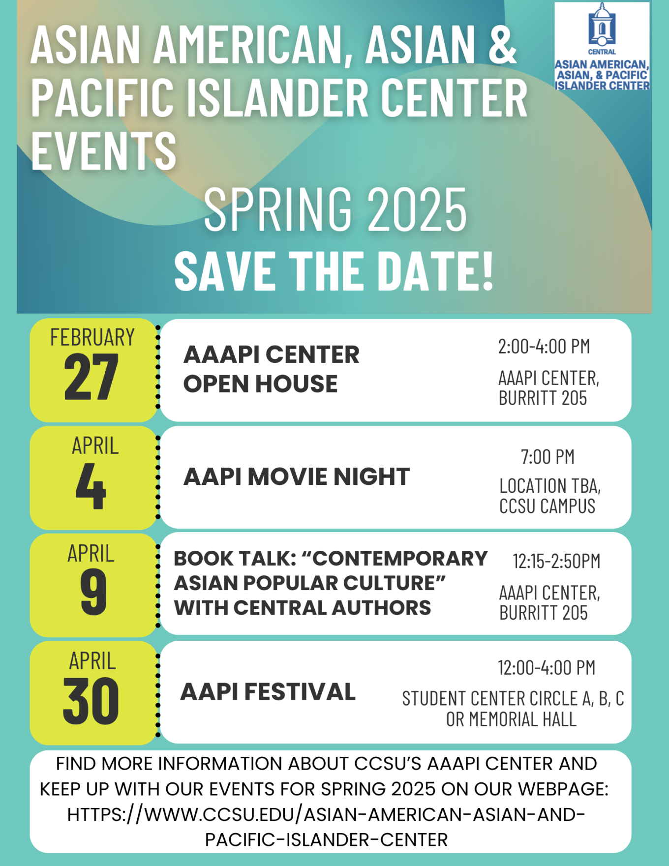 AAPI Center Events flyer