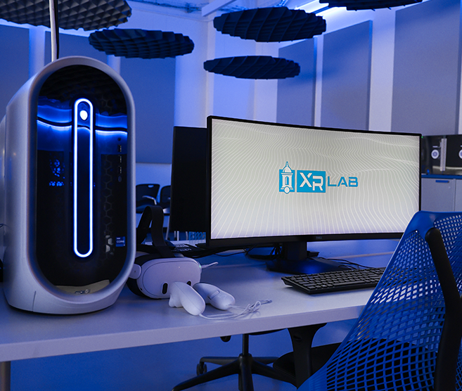 XR Lab computer tower and work station