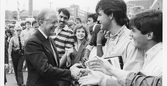 President Carter on the Central campus