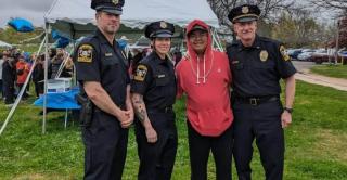 Central police officers and student Jio Rodriguez