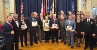 Ron Farina at the induction ceremony of the Veterans Hall of Fame